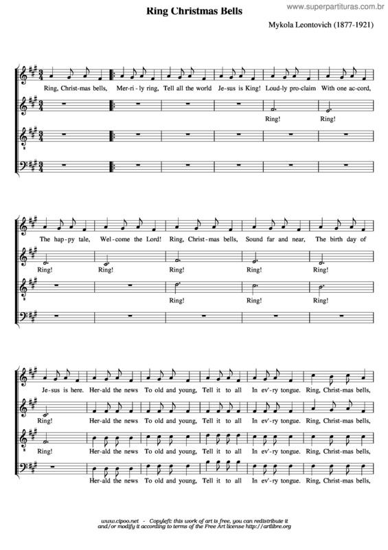 Partitura da música Carol of the Bells v.3