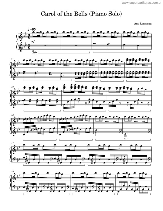 Partitura da música Carol Of The Bells v.7