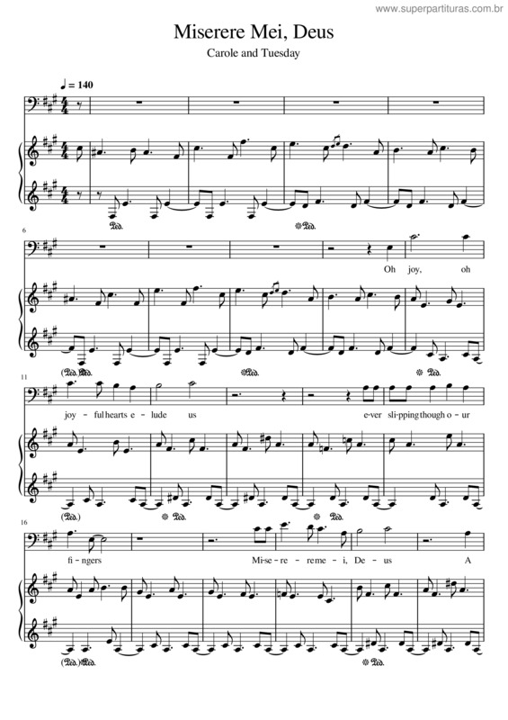 Partitura da música Carole & Tuesday