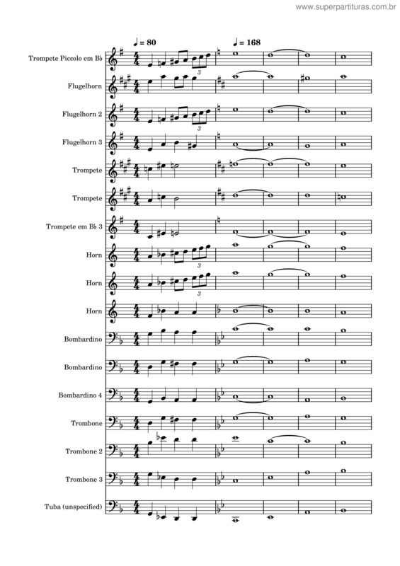 Partitura da música Carolina Crown – Abertura Marching Band