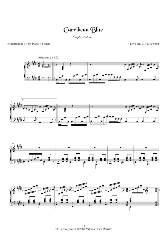 Partitura da música Carribean Blue