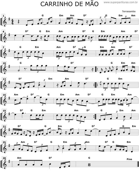 Partitura da música Carrinho De Mão v.2