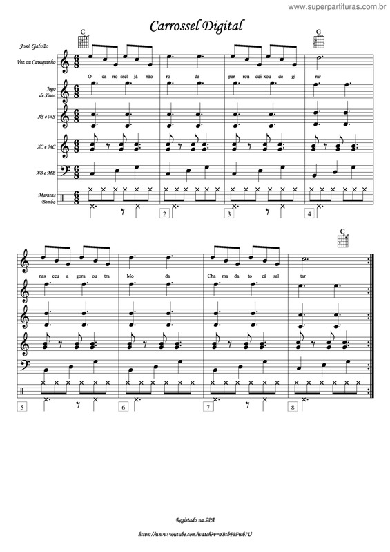 Partitura da música Carrossel Digital