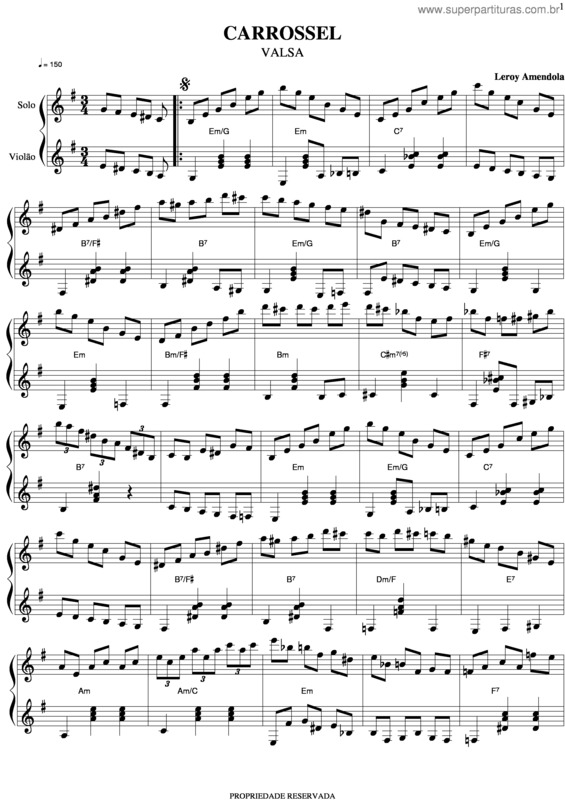 Partitura da música Carrossel v.2