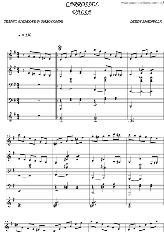 Partitura da música Carrossel v.3