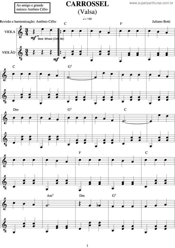 Partitura da música Carrossel v.4