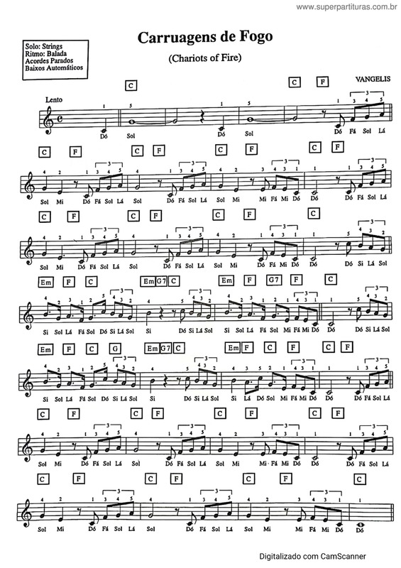 Partitura da música Carruagens De Fogo v.4
