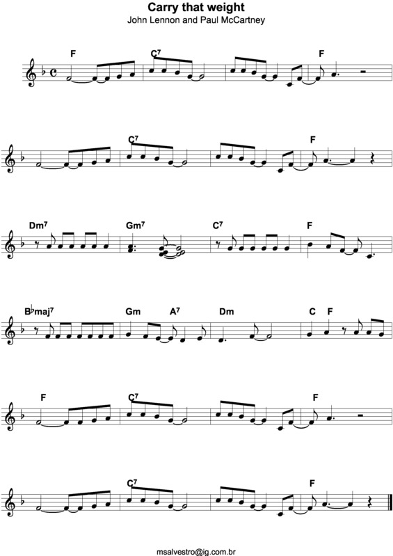 Partitura da música Carry That Weight v.4