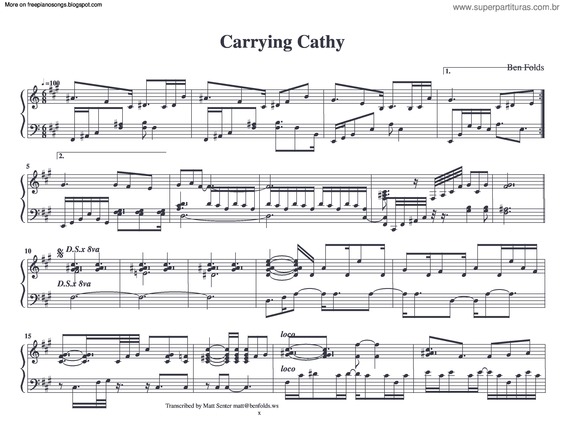 Partitura da música Carrying Cathy