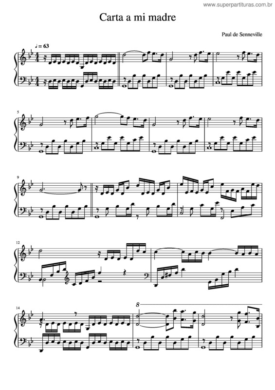 Partitura da música Carta A Mi Madre v.2