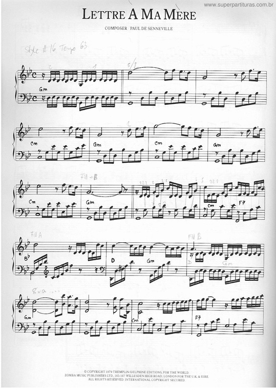 Partitura da música Carta A Mi Madre