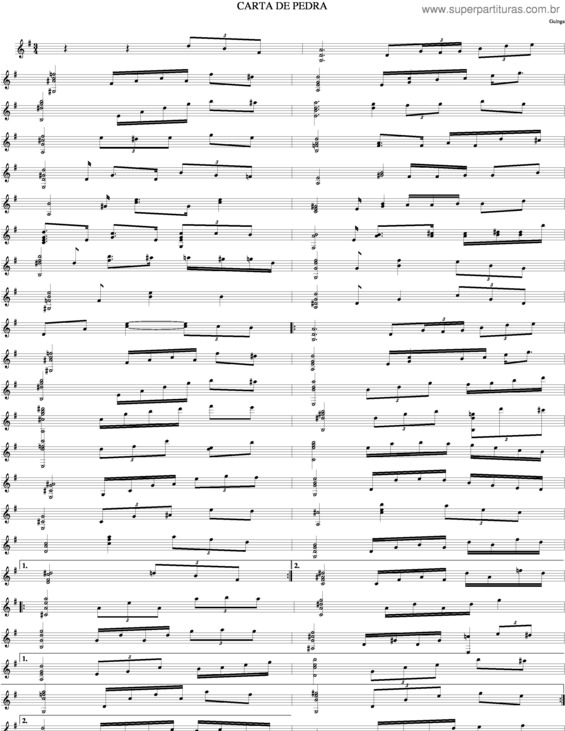 Partitura da música Carta De Pedra