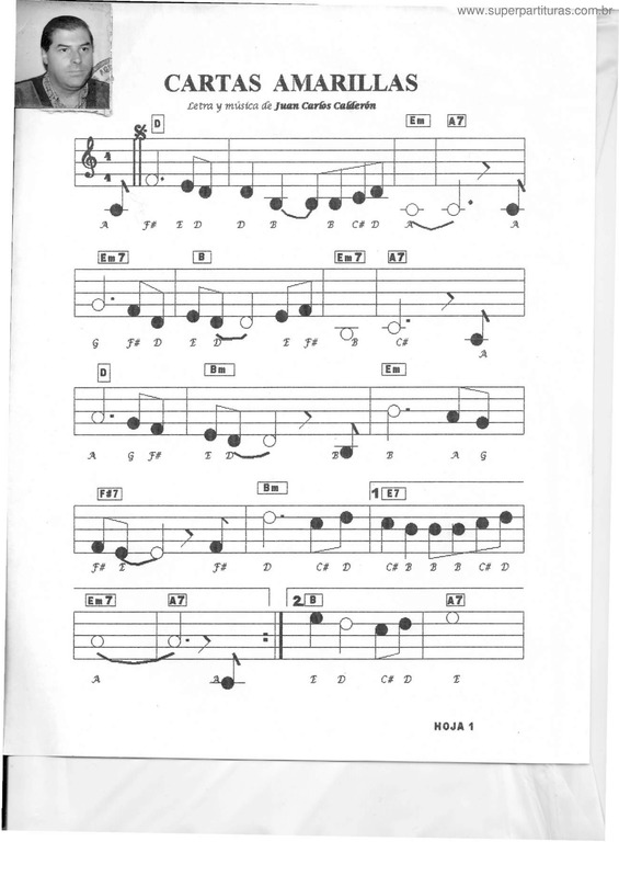 Partitura da música Cartas Amarillas