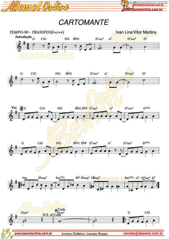 Partitura da música Cartomante v.2