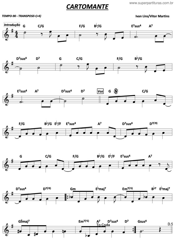 Partitura da música Cartomante v.3