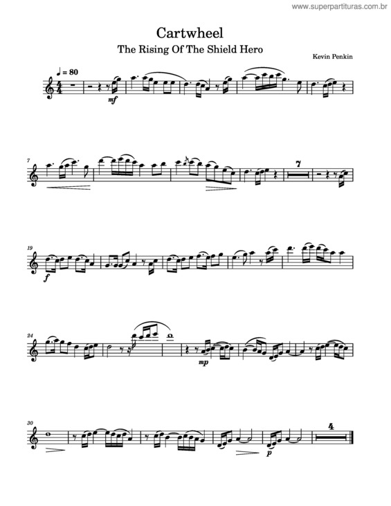 Partitura da música Cartwheel – Kevin Penkin