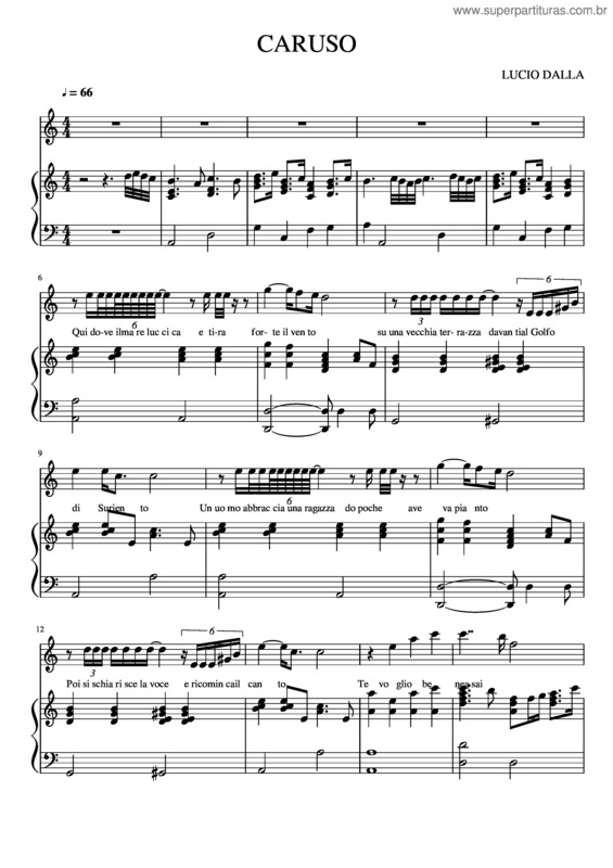 Partitura da música Caruso v.13