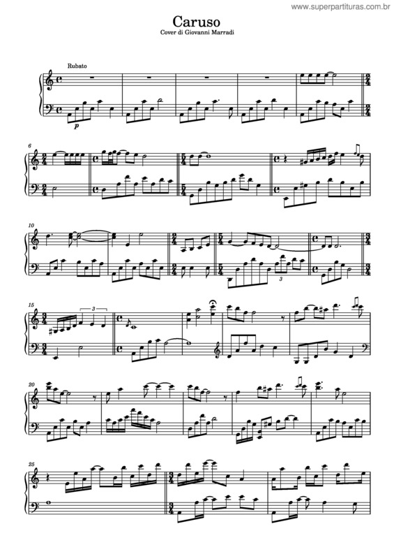 Partitura da música Caruso v.15