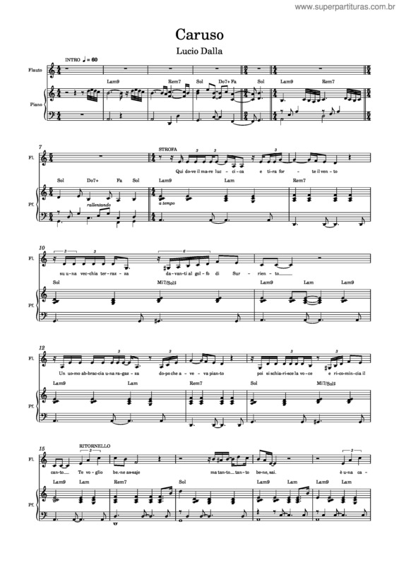 Partitura da música Caruso v.16