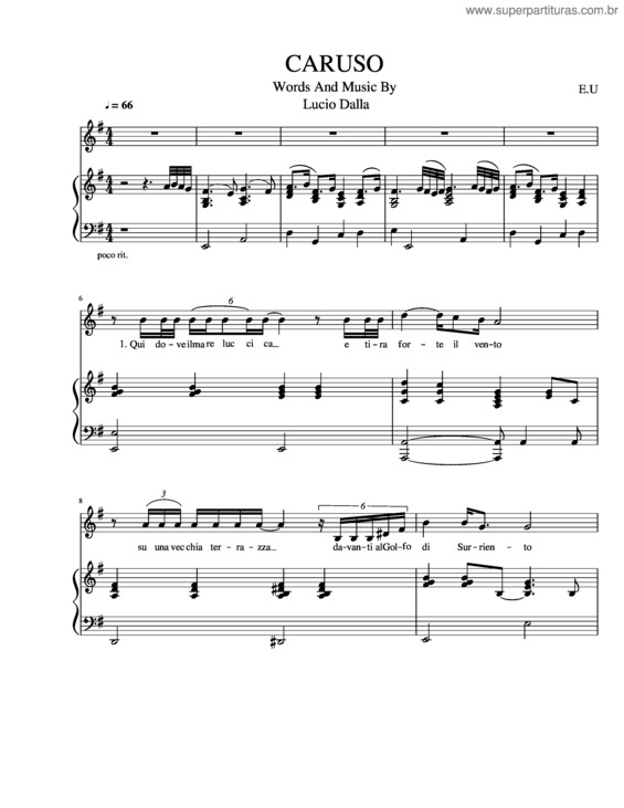 Partitura da música Caruso v.19