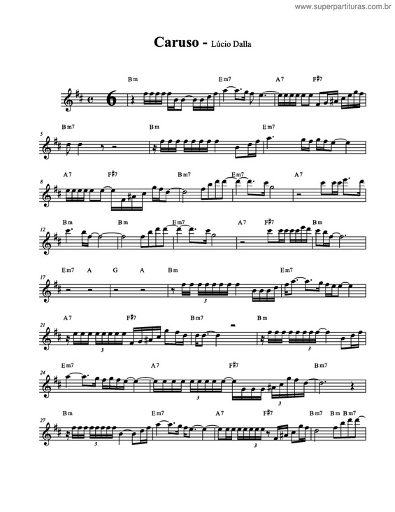 Partitura da música Caruso v.2