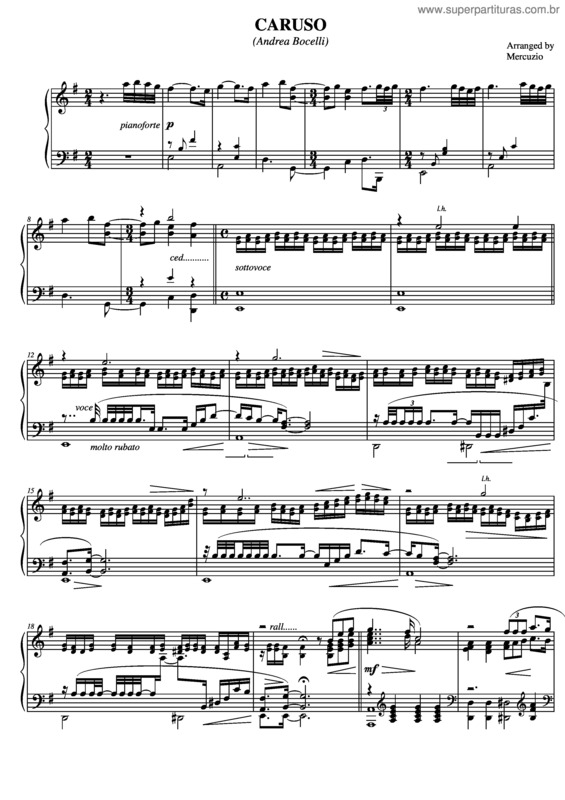 Partitura da música Caruso v.6