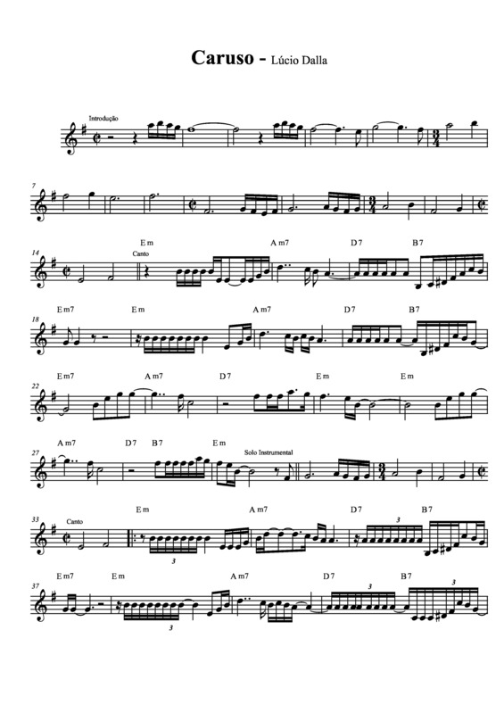 Partitura da música Caruso v.7
