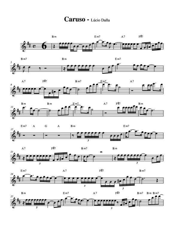 Partitura da música Caruso v.8