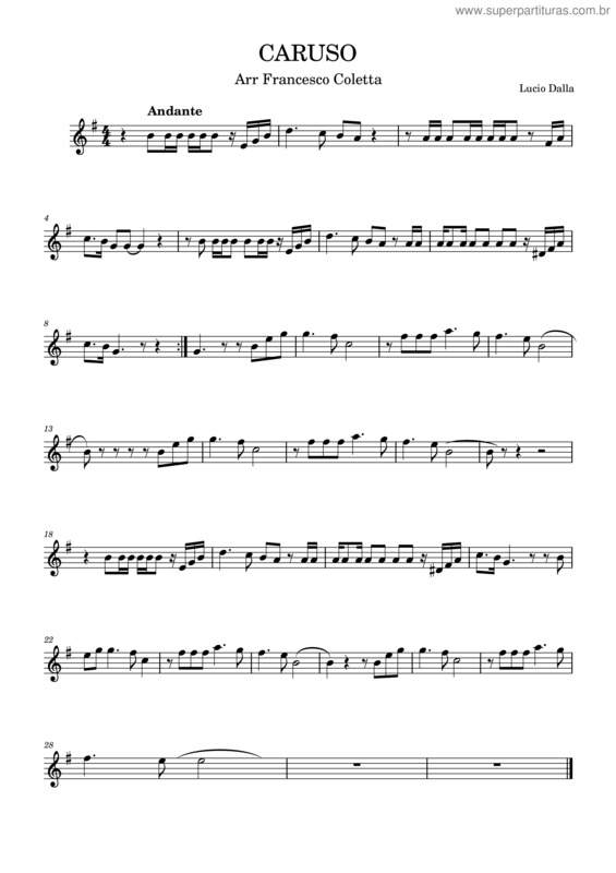 Partitura da música Caruso Violin