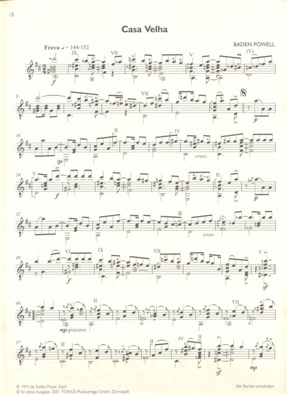 Partitura da música Casa Velha