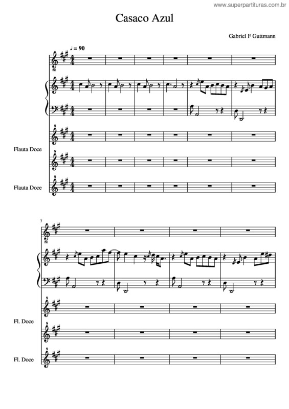 Partitura da música Casaco Azul 1.1