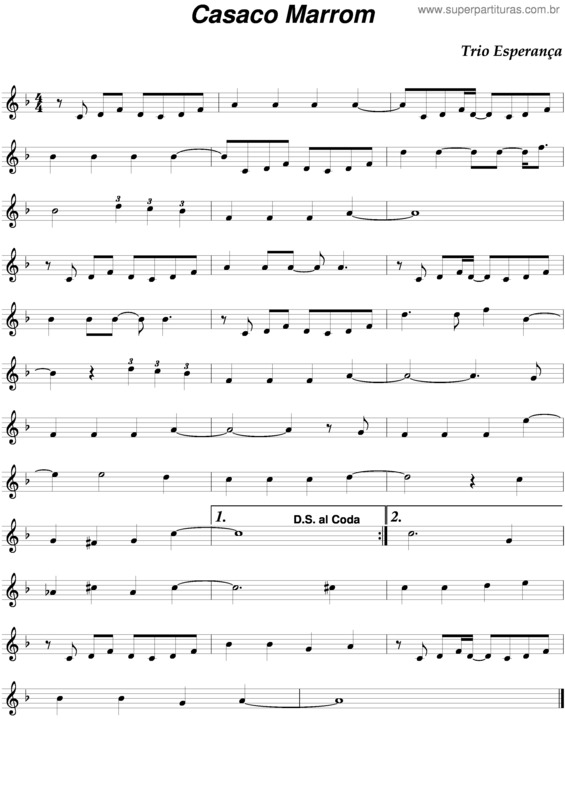 Partitura da música Casaco Marrom