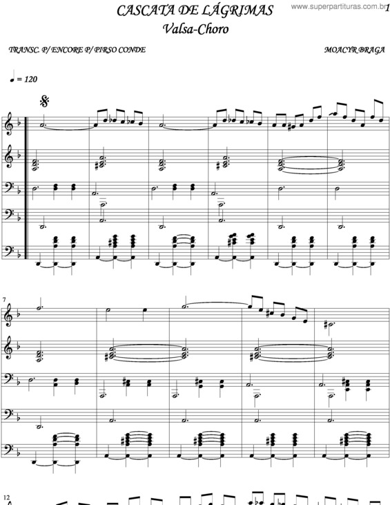 Partitura da música Cascata De Lágrimas 