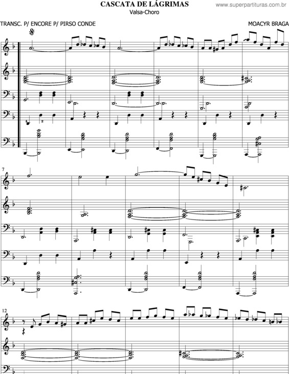 Partitura da música Cascata De Lágrimas v.3
