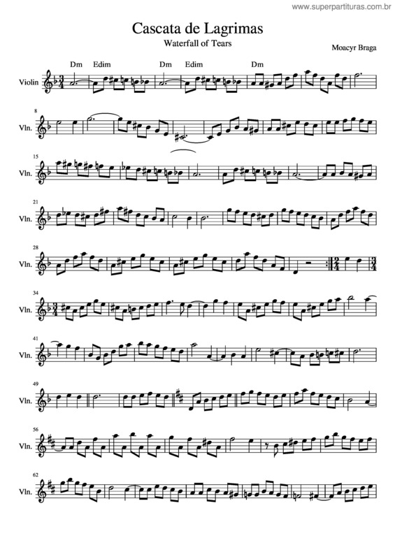 Partitura da música Cascata De Lagrimas v.9