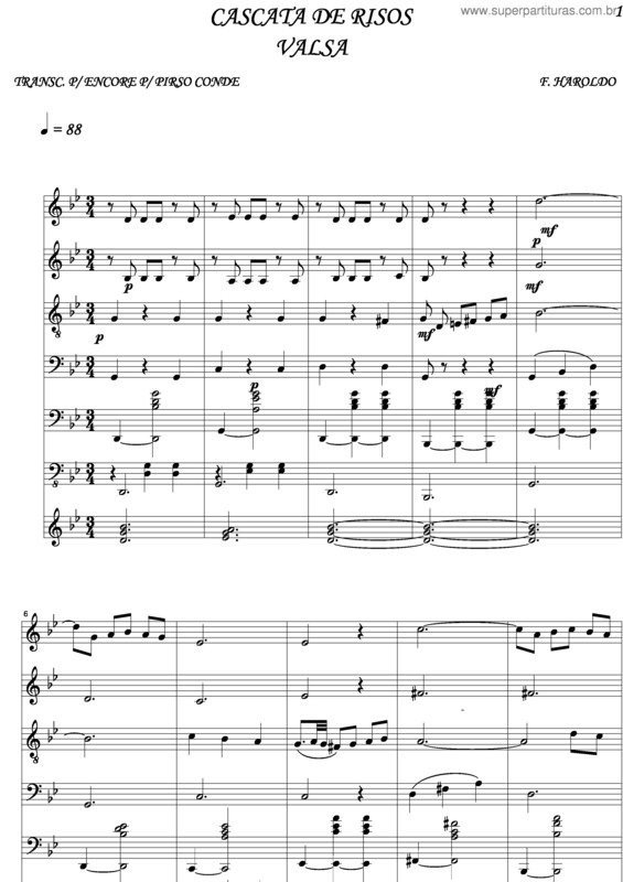 Partitura da música Cascata De Risos