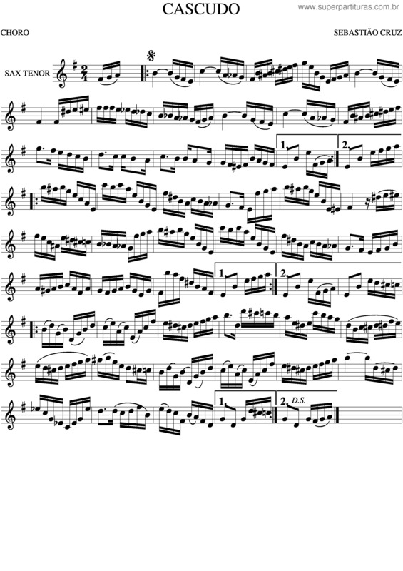 Partitura da música Cascudo