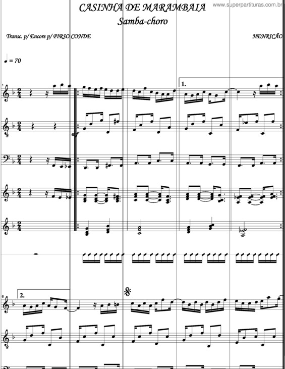 Partitura da música Casinha De Marambaia v.3