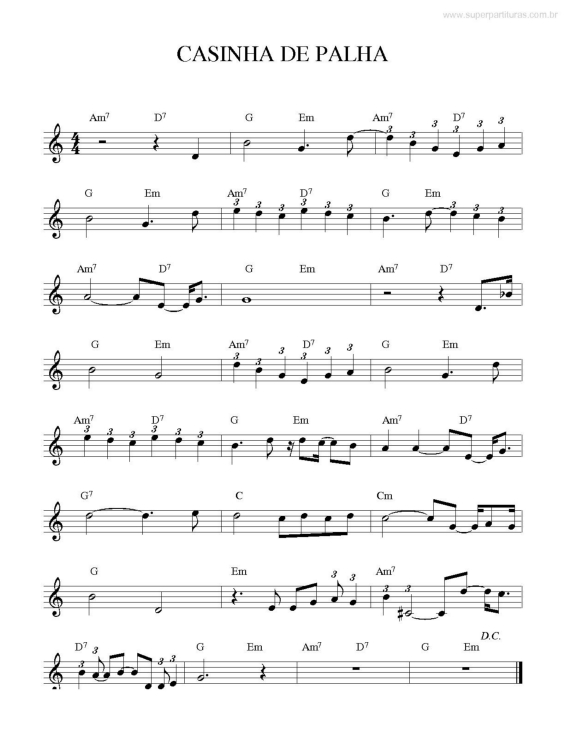 Partitura da música Casinha De Palha