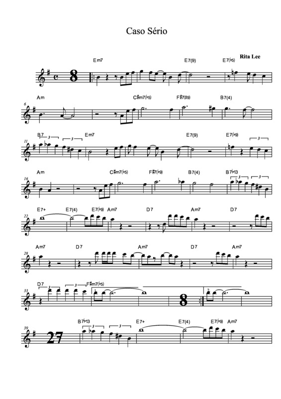 Partitura da música Caso Sério v.3