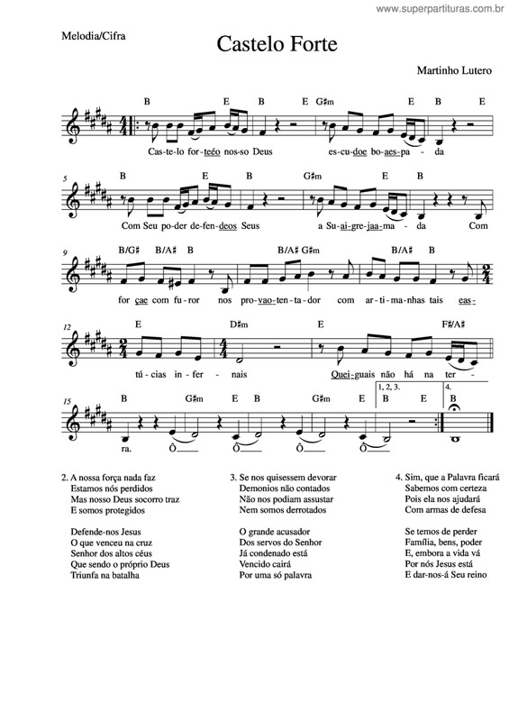 Partitura da música Castelo Forte v.3