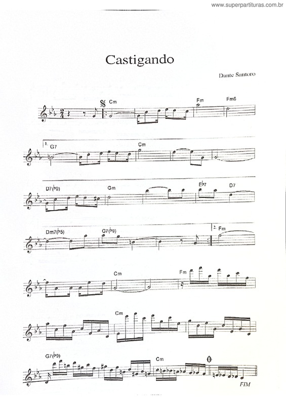 Partitura da música Castigando