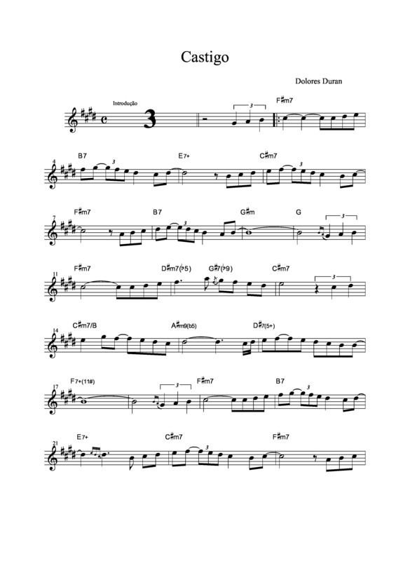 Partitura da música Castigo v.10