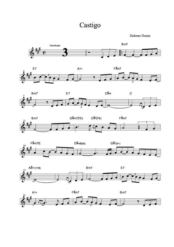 Partitura da música Castigo v.11