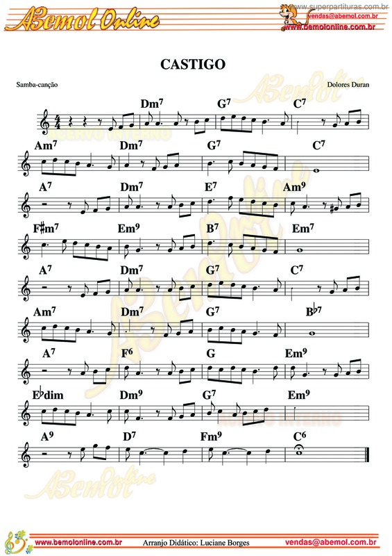 Partitura da música Castigo v.12