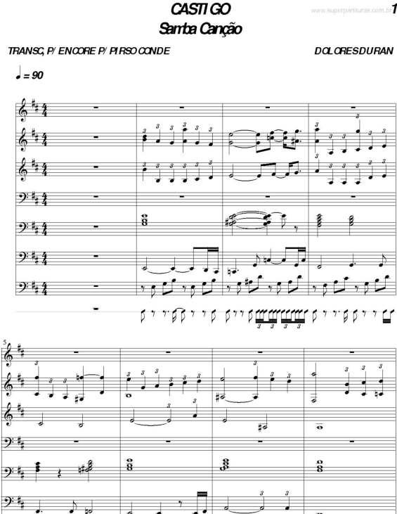 Partitura da música Castigo v.2