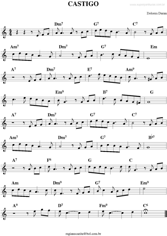 Partitura da música Castigo v.3