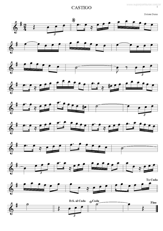 Partitura da música Castigo v.4