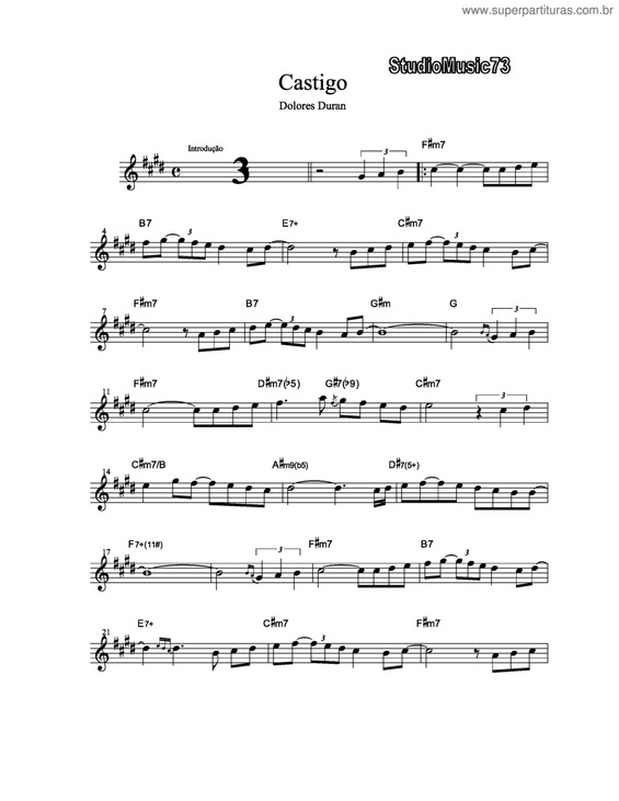 Partitura da música Castigo v.5