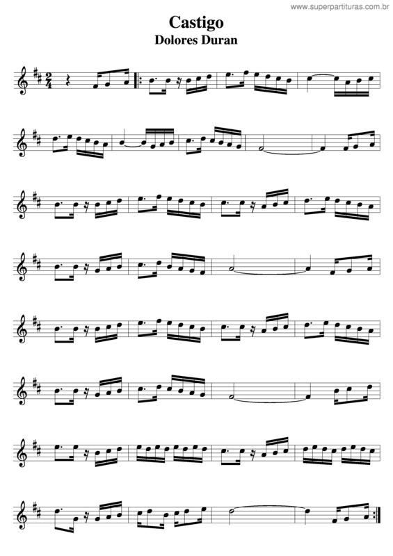 Partitura da música Castigo v.6